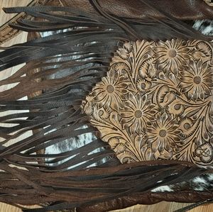 American darling cowhide floral purse